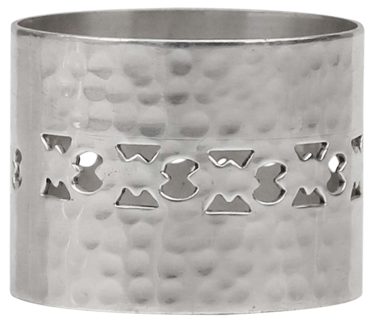 Wholesale Napkin Rings - Metal Napkin Rings - Nickel Plated - Abstract Cut-Out Patterns & Hammered Effect - Dining Table Accessories